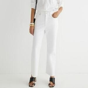 J.Crew Slim Demi-Boot Denim Jean High Rise Flared Hem In White Wash Size 26